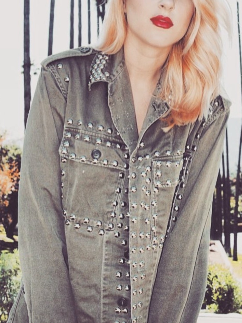 Nasty Gal Studded Military shirt/jacket